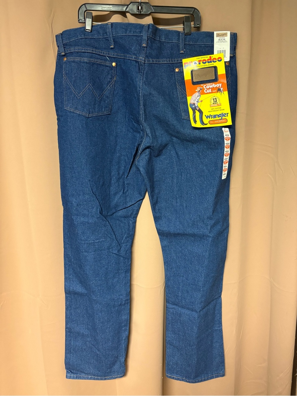 Wrangler Men's Cowboy Cut Jeans 42x34 Original Fit Blue 13MWZ New With Tags NWT